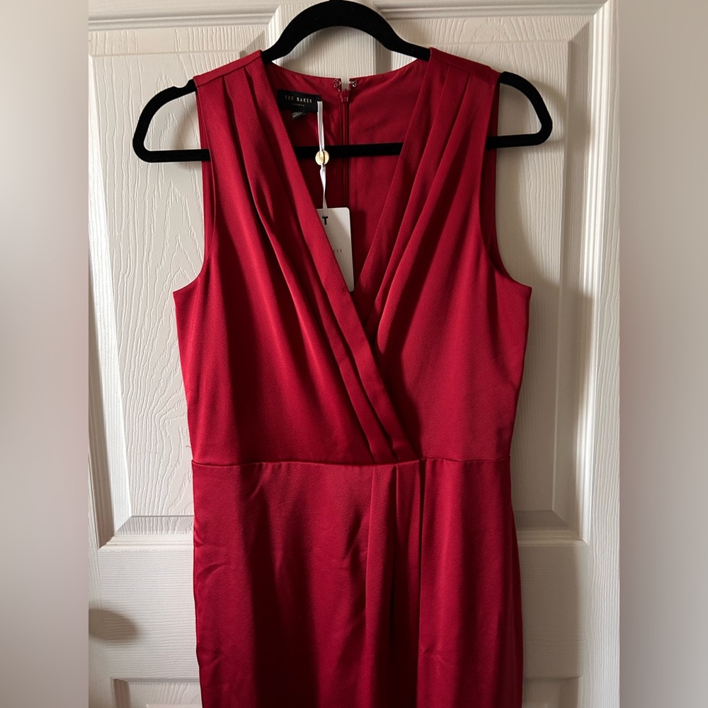 Ted Baker Womens Chrisey Red Fix-Wrap Dress Size 8 (3) *No Sash* New with tags - Picture 4 of 11